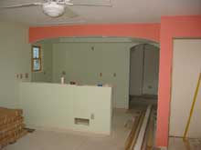 painted drywall, arch