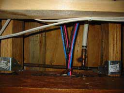 wires, plumbing, joists