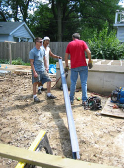 beam, three men
