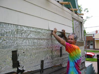 man at wall