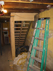 under basement stairs