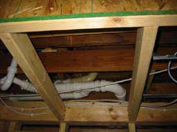 soffit josts, plumbing